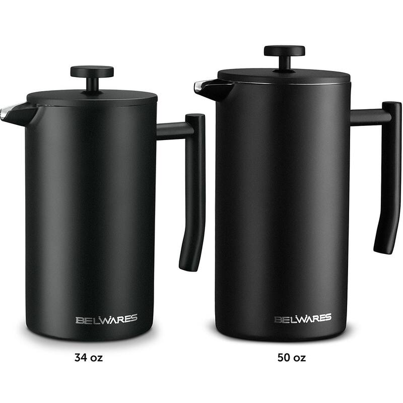 Belwares Stainless Steel Large French Press Coffee Maker 50oz