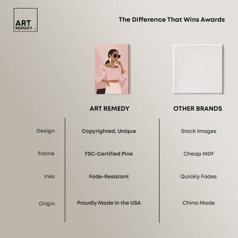 Simple Pink Look Canvas by Art Remedy, Gallery Wrapped