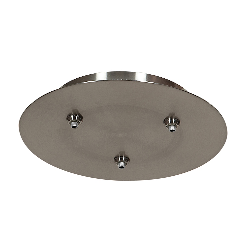 Access Lighting Unijack - Three Port Round Canopy - Brushed Steel Finish - Brushed Steel