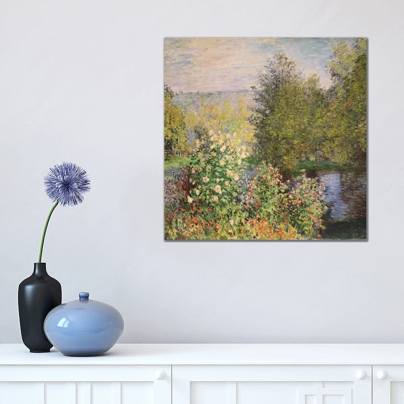 iCanvas "A Corner of the Garden at Montgeron, 1876-7 " by Claude Monet Canvas Print