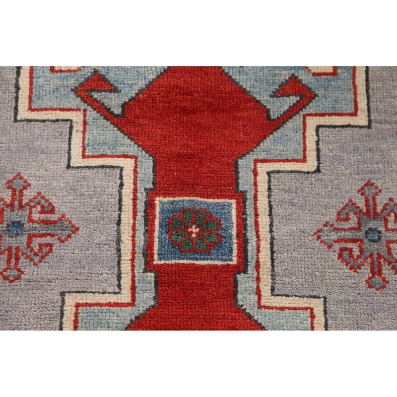 Kazak Foyer Rug Handmade Bedroom Wool Carpet - 3'6" x 4'11"