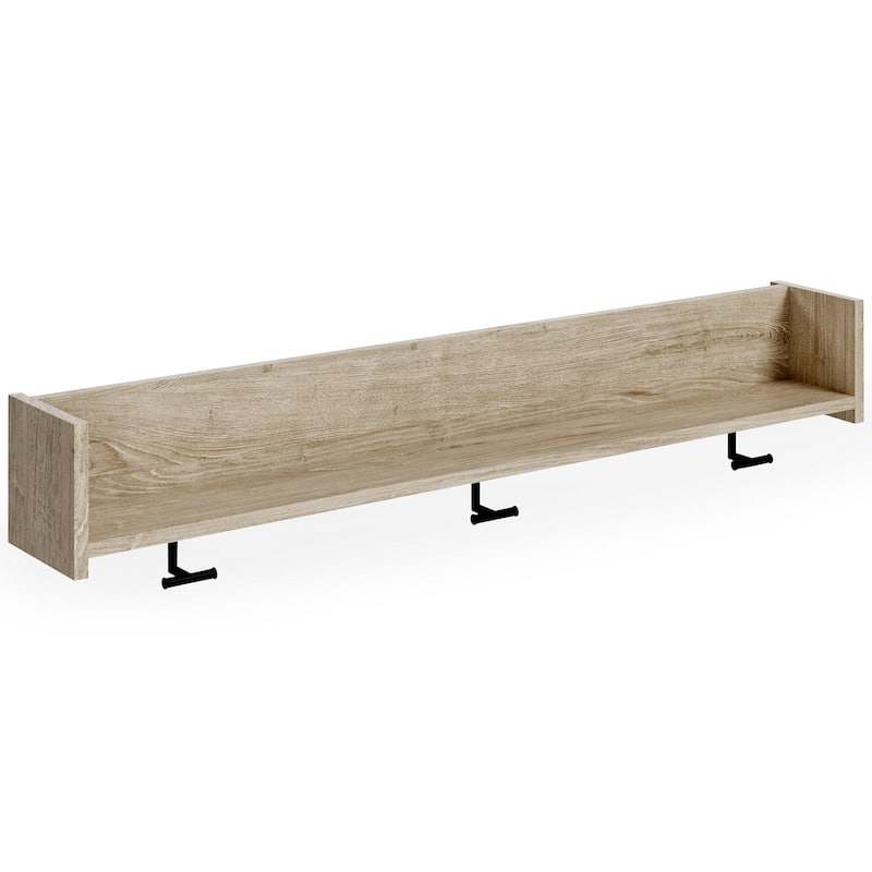 Signature Design by Ashley Oliah Wall Mounted Coat Rack with Shelf - 53"W x 8"D x 8"H
