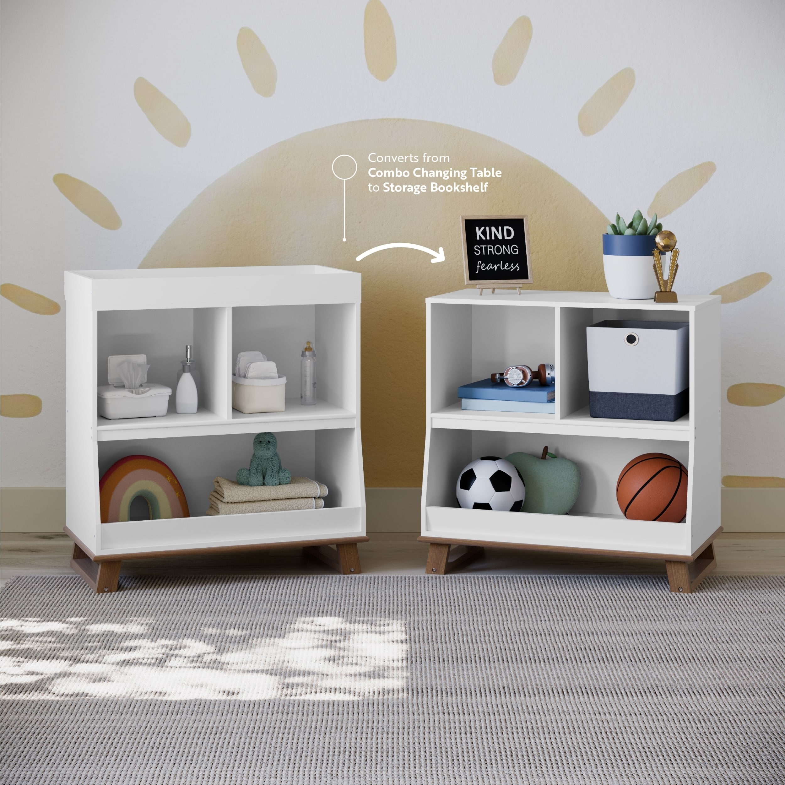 Bookshelf changing table combo sales