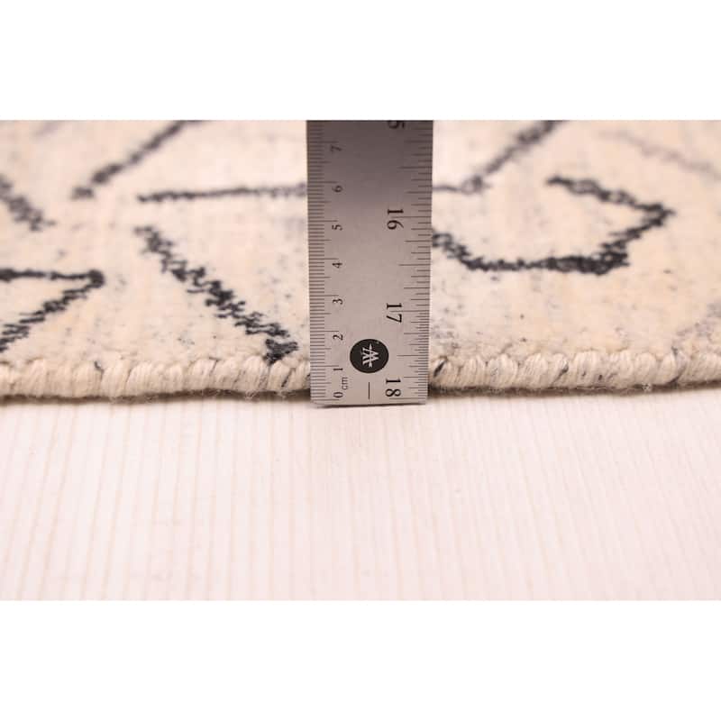 ECARPETGALLERY Hand Loomed Loreto Cream Viscose, Wool Rug - 4'1 x 5'11