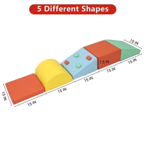 5 Pack Foam Climbing Blocks,Soft Climbing Indoor Set,Climbing & Crawling & Sliding Activity Play Set