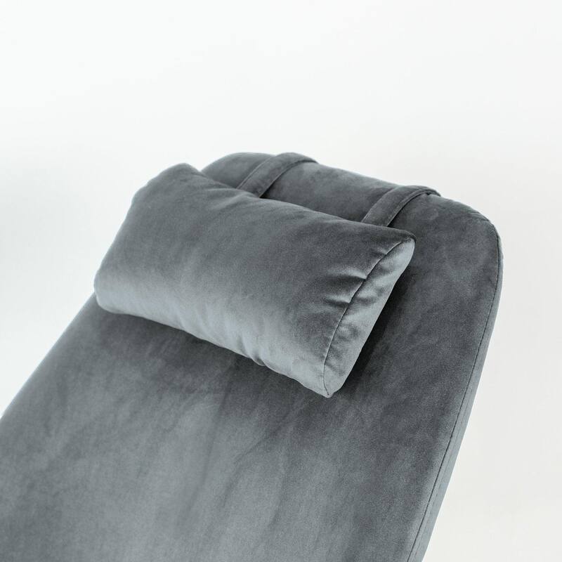 Velvet Glider Rocking Chair with Armrest, Lounge Reading Chair with High Back, Single Sofa Chair with Wooden Base
