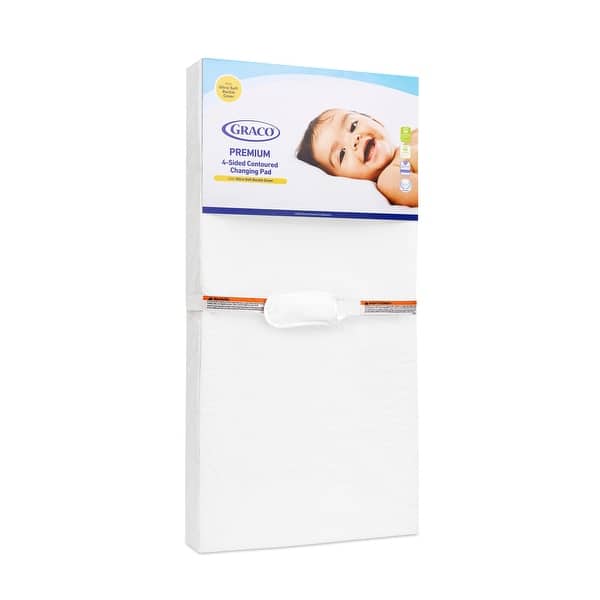 slide 2 of 10, Graco Premium 4-Sided Contour Changing Pad - White White