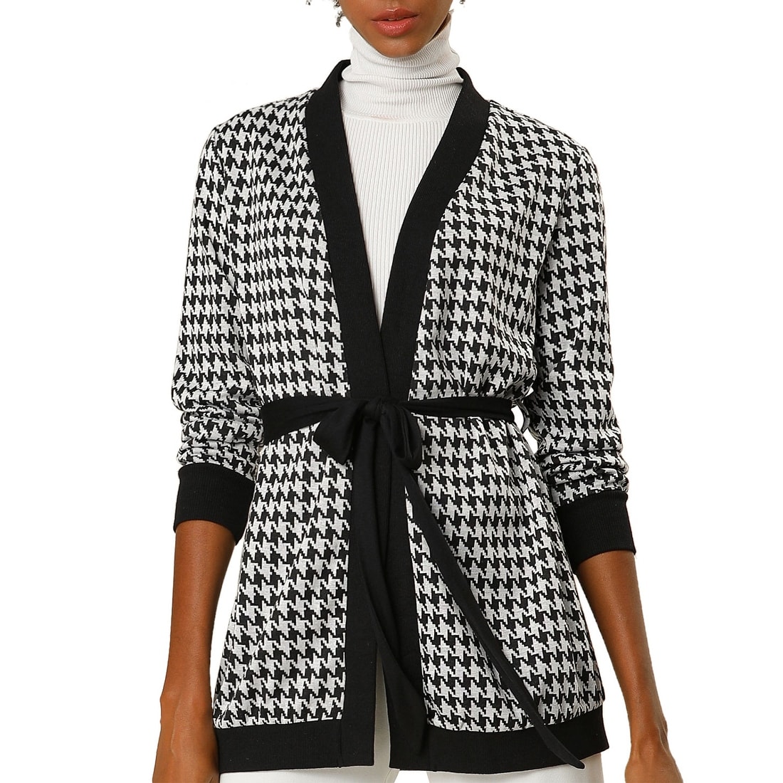 long cardigan with tie belt