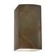 preview thumbnail 1 of 0, Justice Design Ambiance - Small ADA Rectangle Wall Sconce - Closed Top - Replaceable Bulb Tierra Red Slate