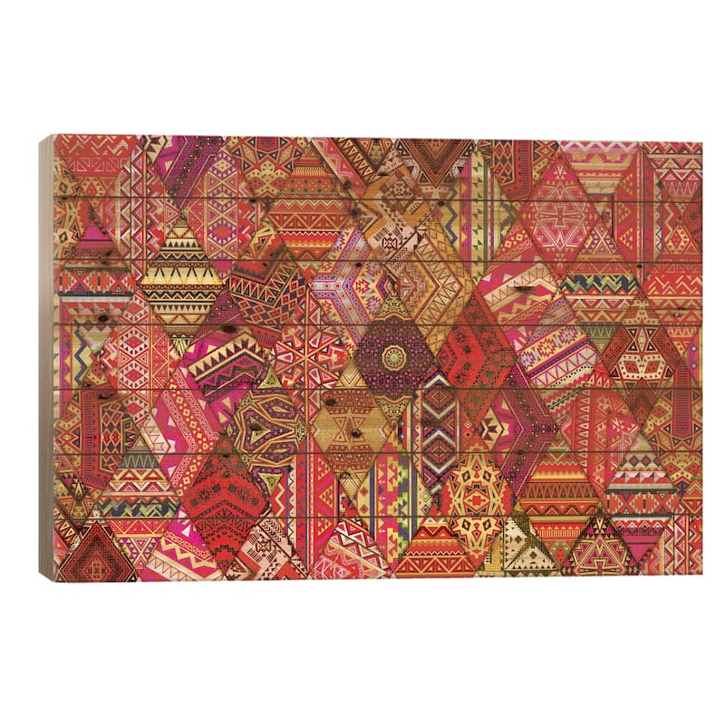 Indian Orgy Print On Wood by Diego Tirigall - Multi-Color - 18x26x1.5