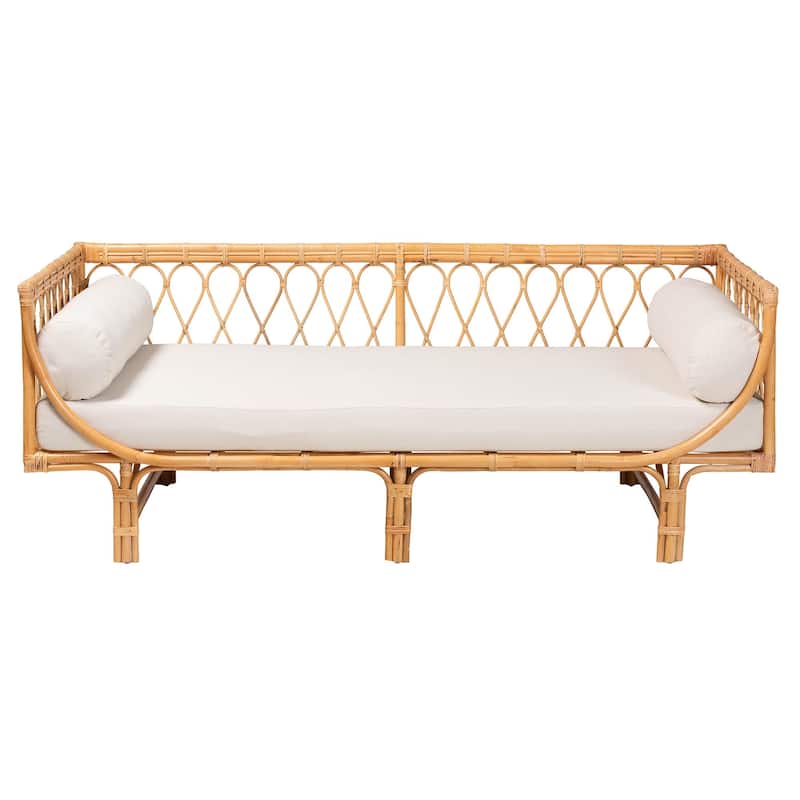 Davida Modern Bohemian Natural Brown Rattan Daybed