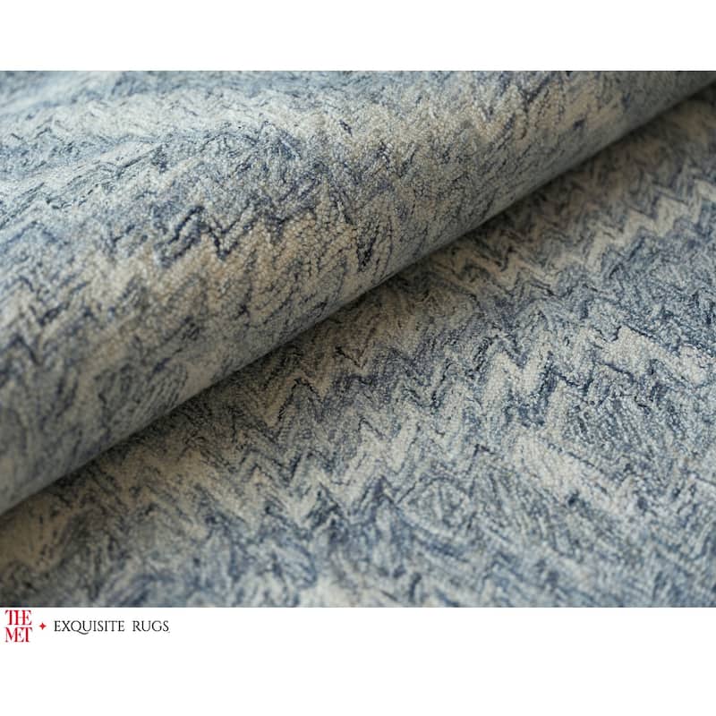The Met X Exquisite Rugs Bargello Light Blue Area Rug