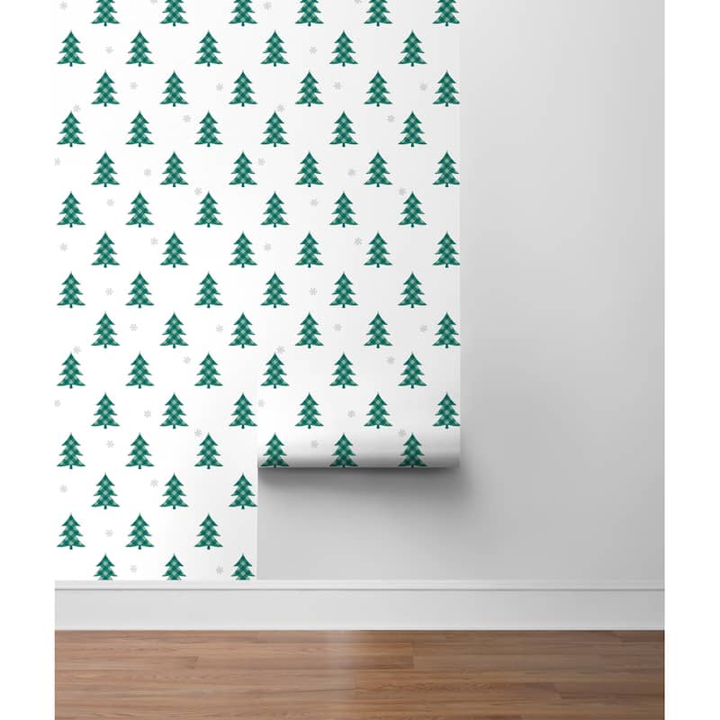 NextWall Plaid Pines Peel and Stick Wallpaper