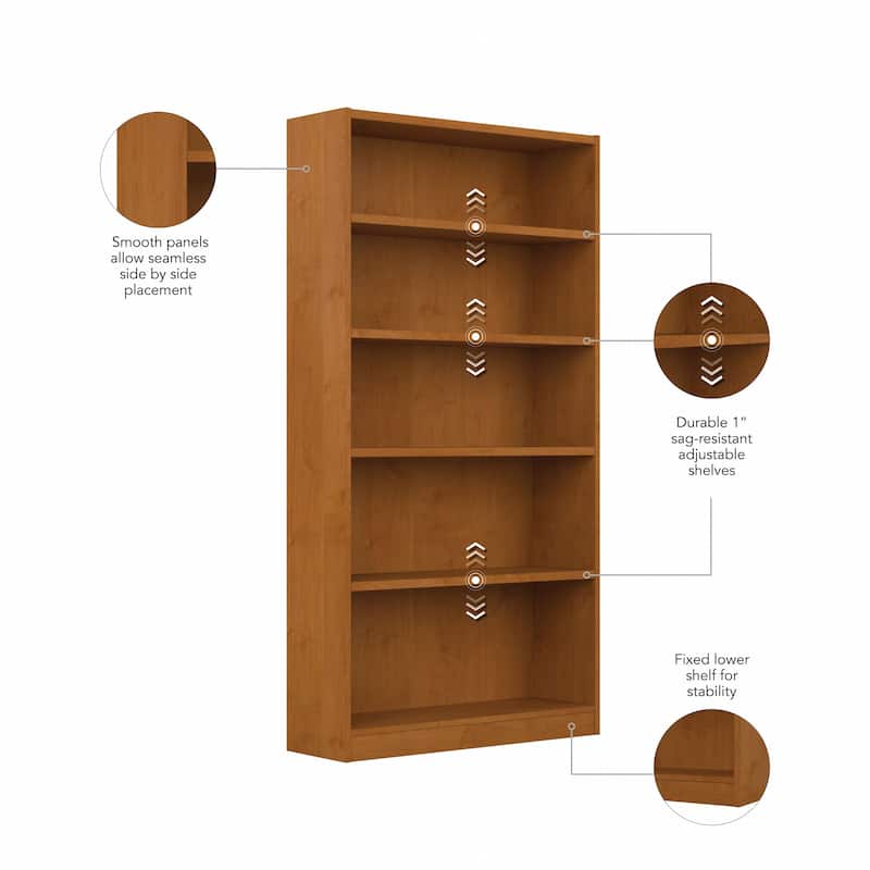 Universal Tall 5 Shelf Bookcase Storage by Bush Furniture