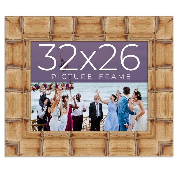 32x26 Brown Picture Frame - Wood Picture Frame Complete with UV