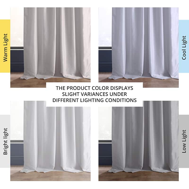 Exclusive Fabrics Ice Vintage Textured Faux Dupioni Room Darkening Silk Curtains (1 Panel)