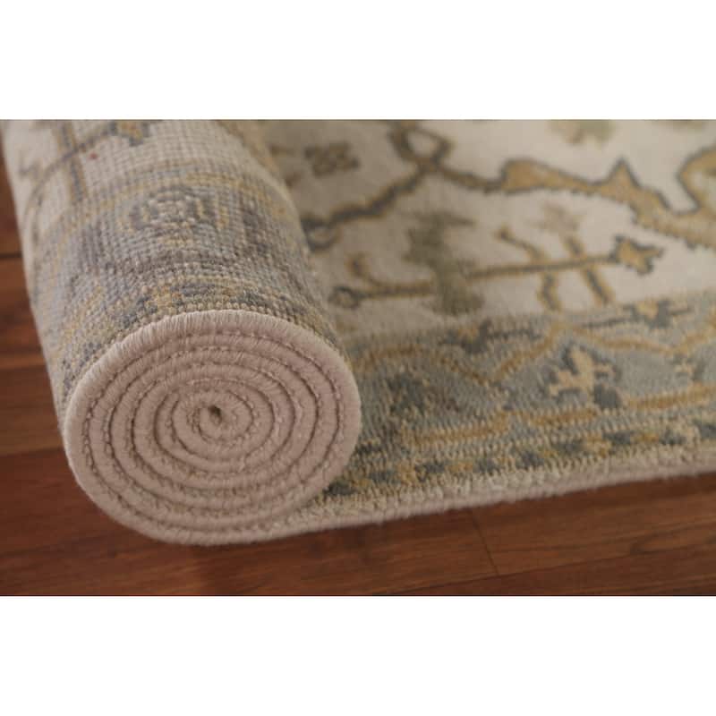 Floral Oushak Oriental Runner Rug Handmade Wool Carpet - 2'5"x 11'6"