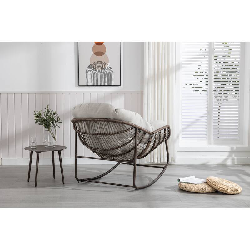 37.2" Rocking Chair with Steel Frame