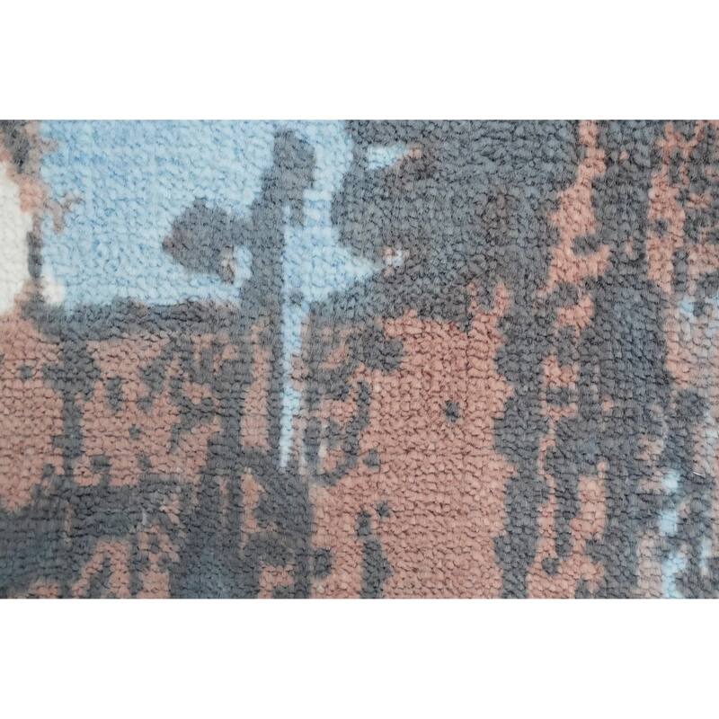 Hand Knotted Oriental Viscose Silk Carpet Modern Animal Pictorial Multi-Colored Abstract Area Rug - 4' 0'' X 2' 0''