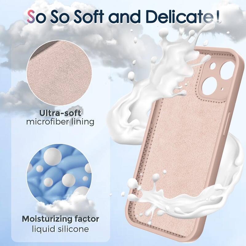 6.1 inch iPhone 14 Case, Liquid Silicone, Moisturizing Factor, Extreme Soft Slim Phone Case with Stand, Compatible with MagSafe