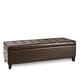 preview thumbnail 3 of 3, Mission Brown Tufted Faux Leather Ottoman Storage Bench by Christopher Knight Home