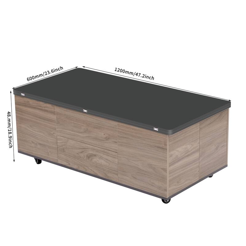 Modern Lift Top Coffee Table Multi Functional Table with 3 Drawers
