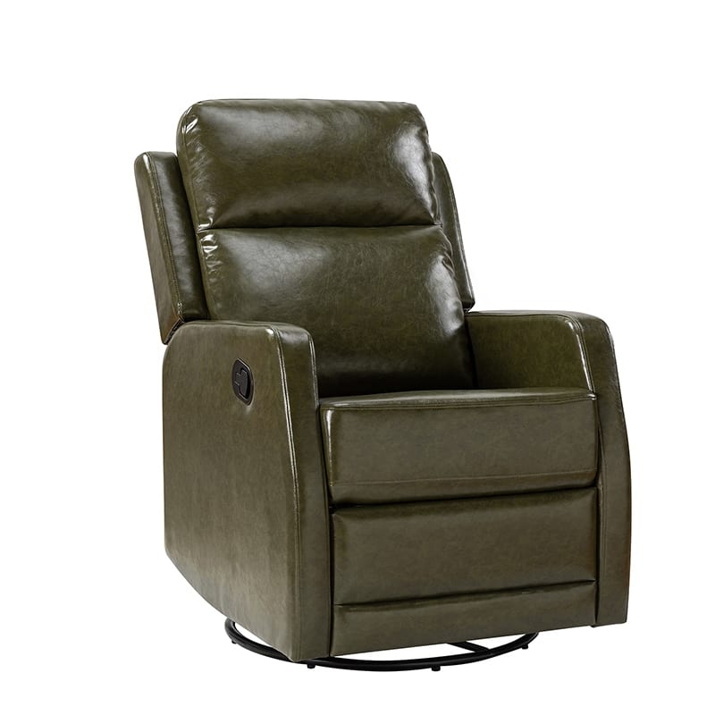 Esteban Modern Faux Leather Manual Rocking Swivel Recliner with Wingback