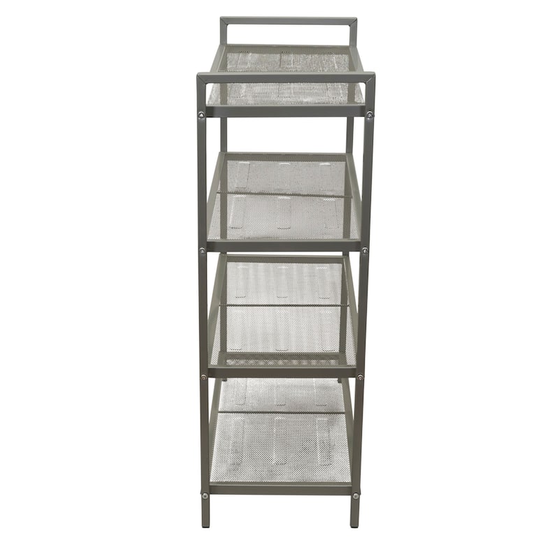 Household Essentials 4-Tier Metal Shoe Rack - 11.0"L x 26.7"W x 32.0"H