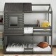 preview thumbnail 19 of 25, Playhouse Inspired Twin Bunk Bed with Roof, Window, Guardrail, Ladder - Loft Bed Gray