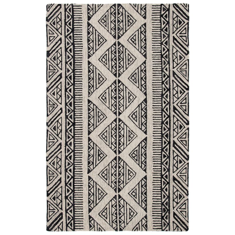 SAFAVIEH Handmade Metro Andreina Boho Tribal Wool Rug - 6' Square - Black/Beige