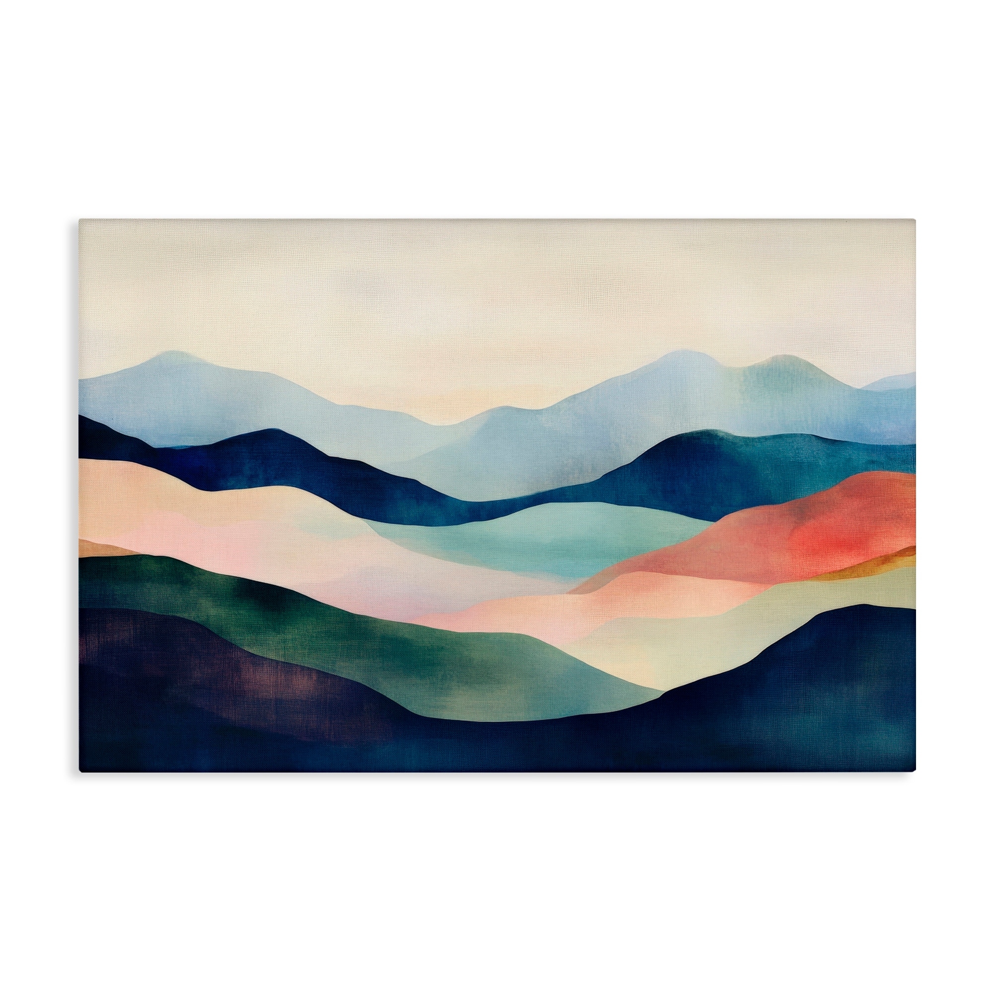 Stupell Blue Abstract Mountain Landscape Canvas Wall Art Design by Petal Prints Design