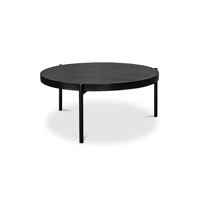 Aurelle Home Modern Concrete Outdoor Coffee Table - Black