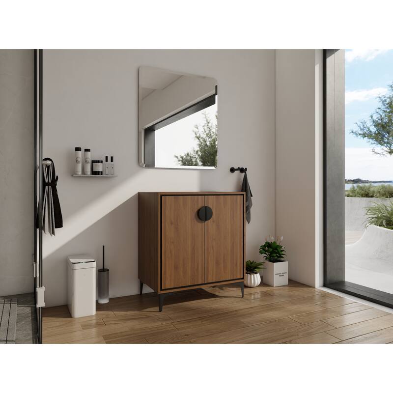 GDFStudio - Levistar Modern Freestanding Bathroom Vanity Cabinet with Soft Close Doors, Metal Tripod, Sink NOT INCLUDED - 30"