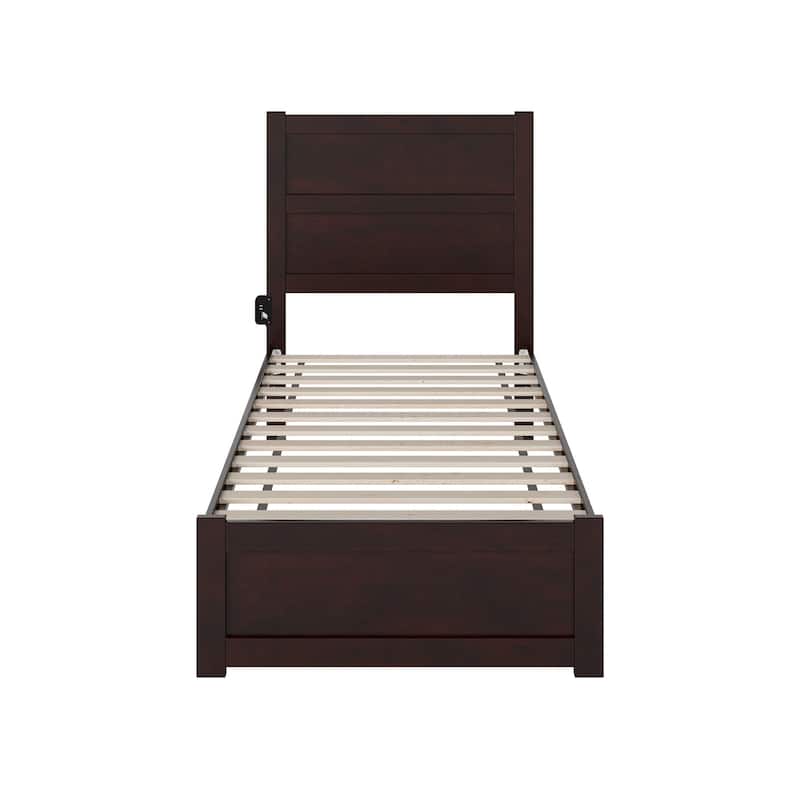 NoHo Twin Platform Bed with Footboard in Espresso