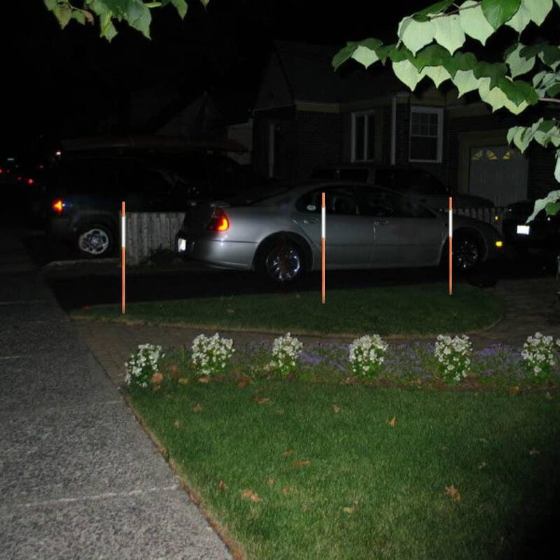Agfabric 48 in. Hollow Driveway Markers 1/4 in. Dia Driveway Poles for Easy Visibility at Night Reflective, Orange (20-Pack)