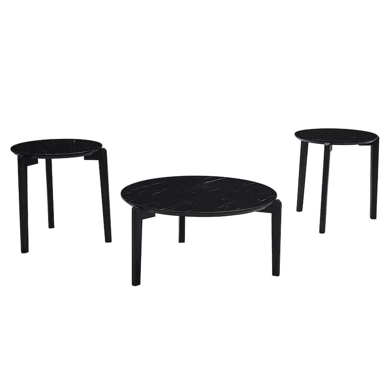 36" Modern Style Faux Marble Round Coffee Table