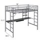preview thumbnail 16 of 24, Twin Size Metal Loft Bed with Desk and Storage Shelves