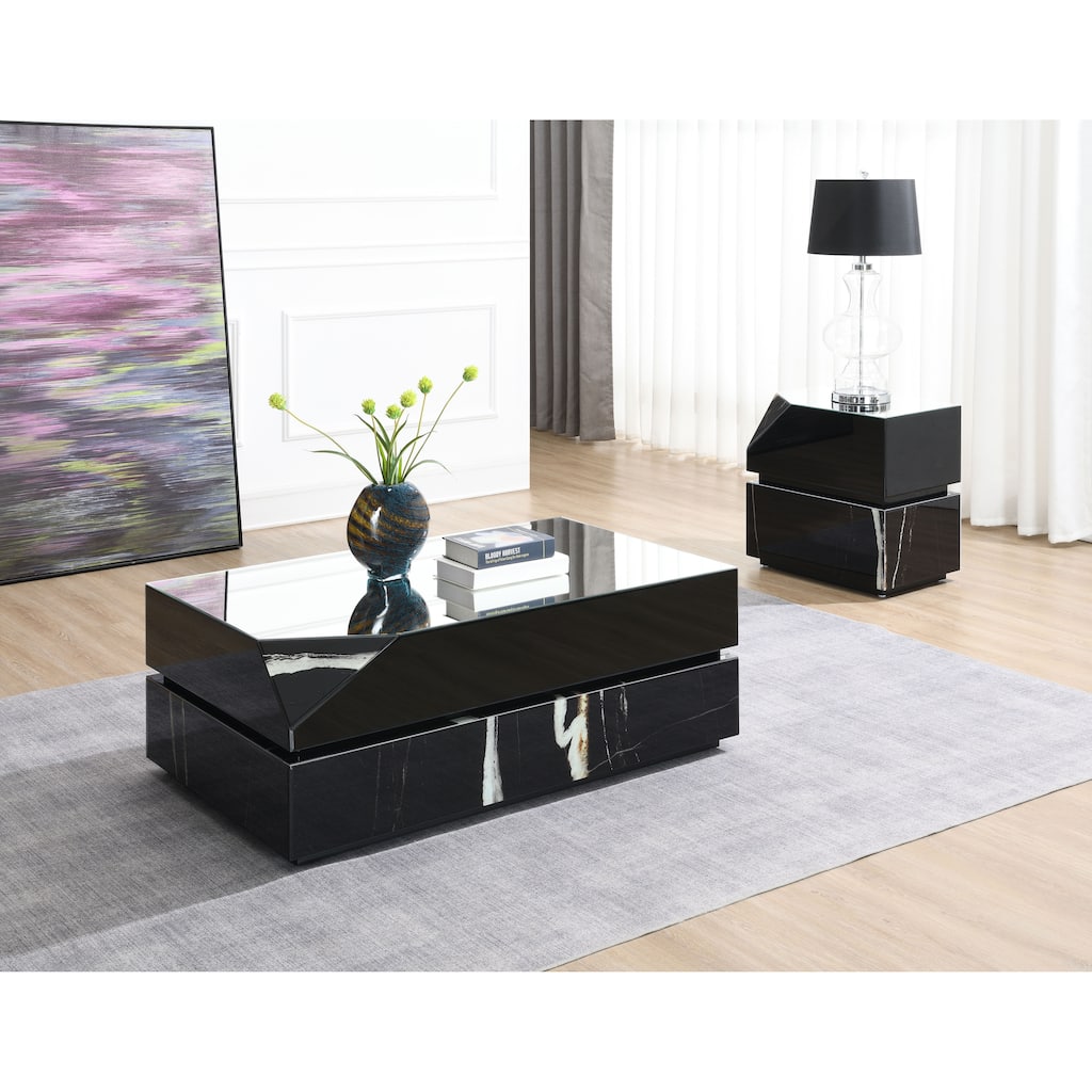 Drisana Mirrored Finish End Table Modern End Table Solutions,Compact End Table Collection