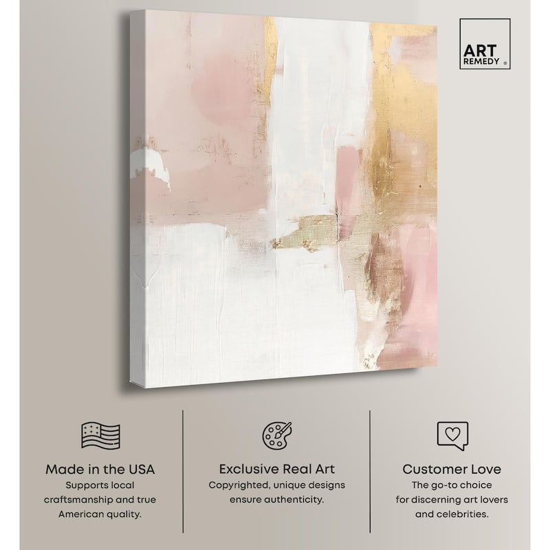 Blush Gold Shimmer I Canvas by Art Remedy, Gallery Wrapped