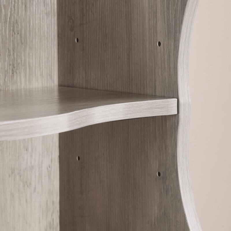 Wavy Border 8-Tier Adjustle Shelf - Modular Ultra-Thin Bookcase for Home Office & Display