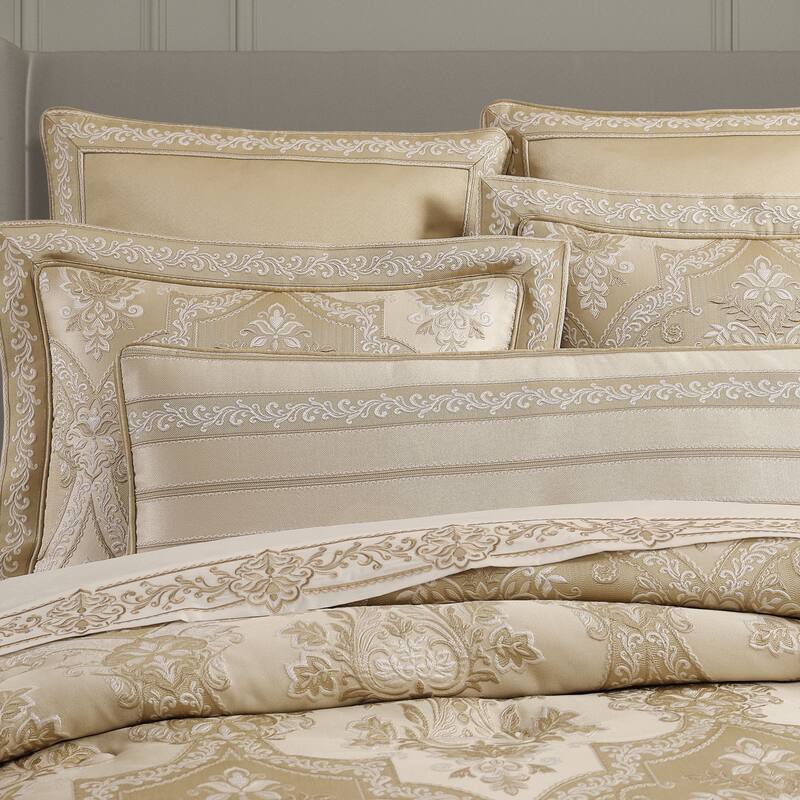 J. Queen New York Sondra Gold Bolster Decorative Throw Pillow - Accent - Polyester - Gold