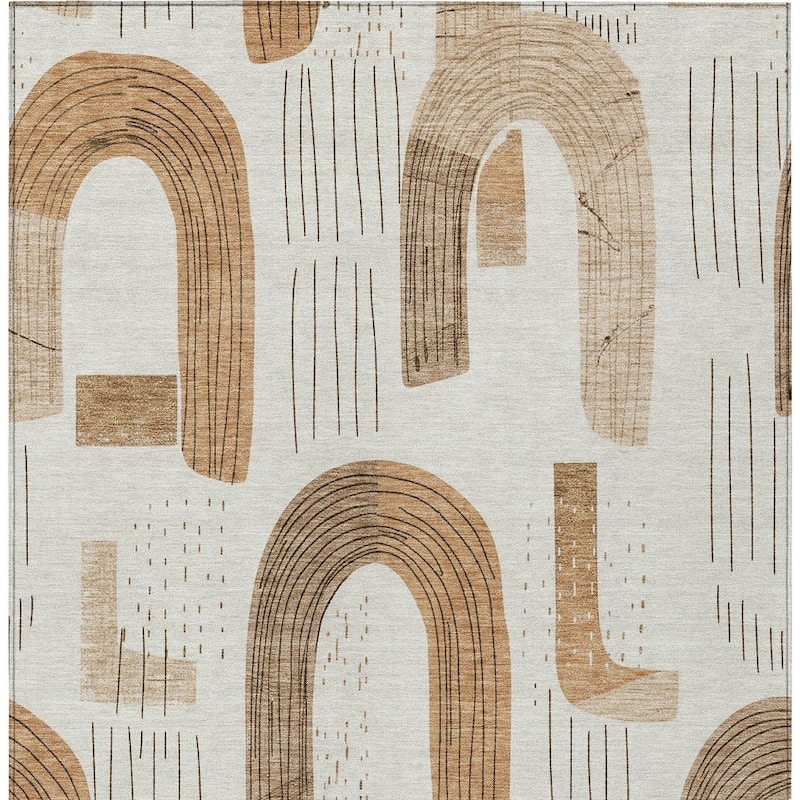 HomeRoots Geometric Transitional Rectangle Outdoor Rug