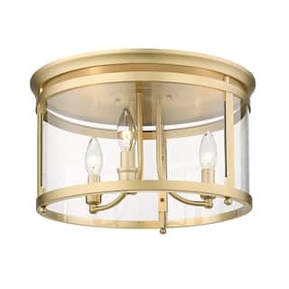 Golden Lighting Payton 3-light Flush Mount in Matte Black