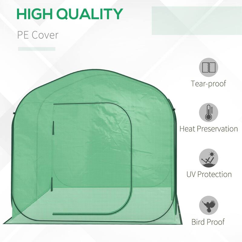 Outsunny 7' x 7' x 6' Garden Portable Greenhouse for Outdoors with Side Door & Portable Zipper Bag, Pop Up Greenhouse Tent
