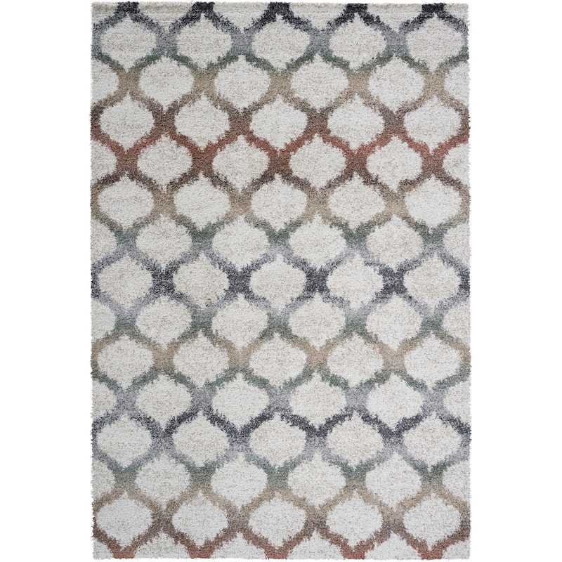 Rosalie Ivory, Rust, Beige, Gold, Green, Gray and Charcoal Polypropylene Area Rug - 6' x 9'