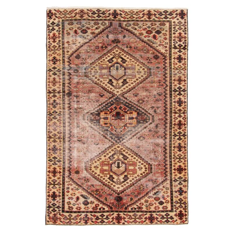 ECARPETGALLERY Hand-knotted Antalya Vintage Copper Wool Rug - 4'2 x 6'5