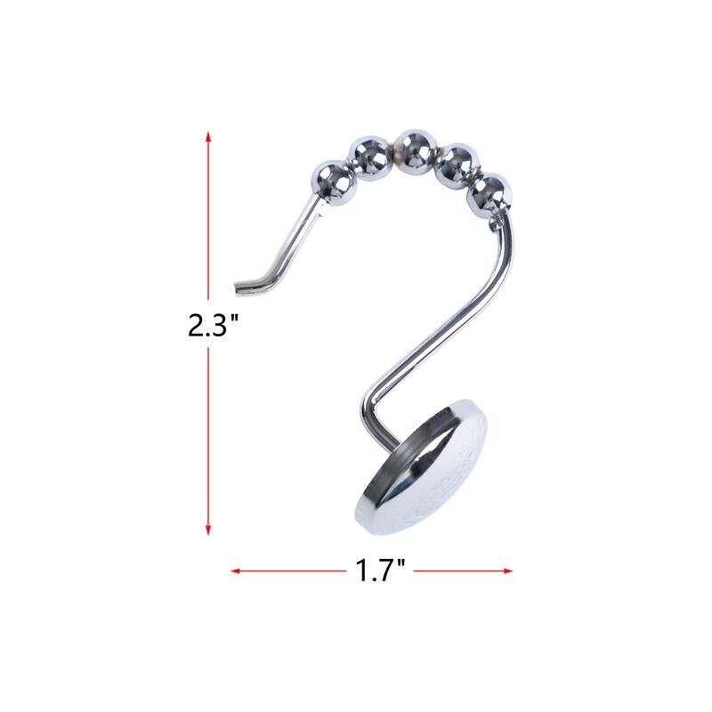 Utopia Alley Shower Hooks - Rust Resistant Roller Shower Curtain Hooks for Shower Curtain - Set of 12