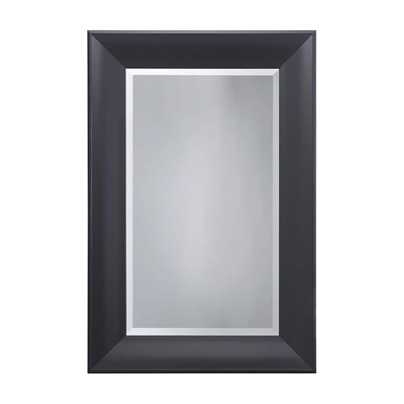 Medium Rectangle Beveled Glass Resin Casual Mirror Black - 24"x36"