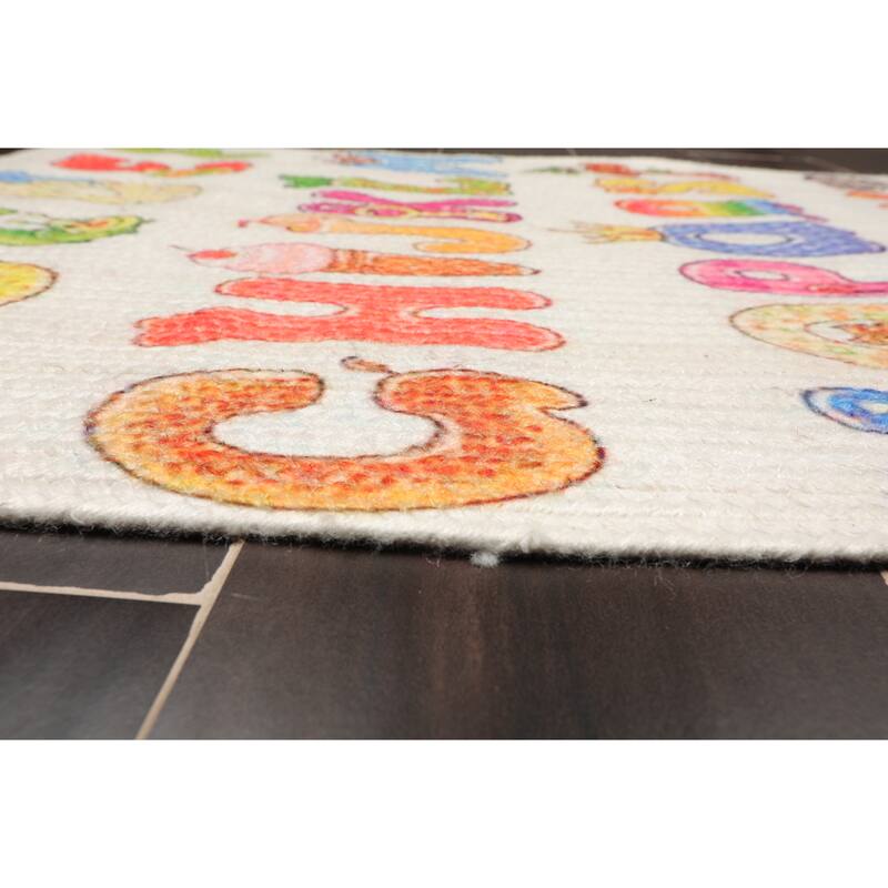 Hand Made Multi Color Polyester Modern&Contemporary Oriental Area Rug - 2' x 3'