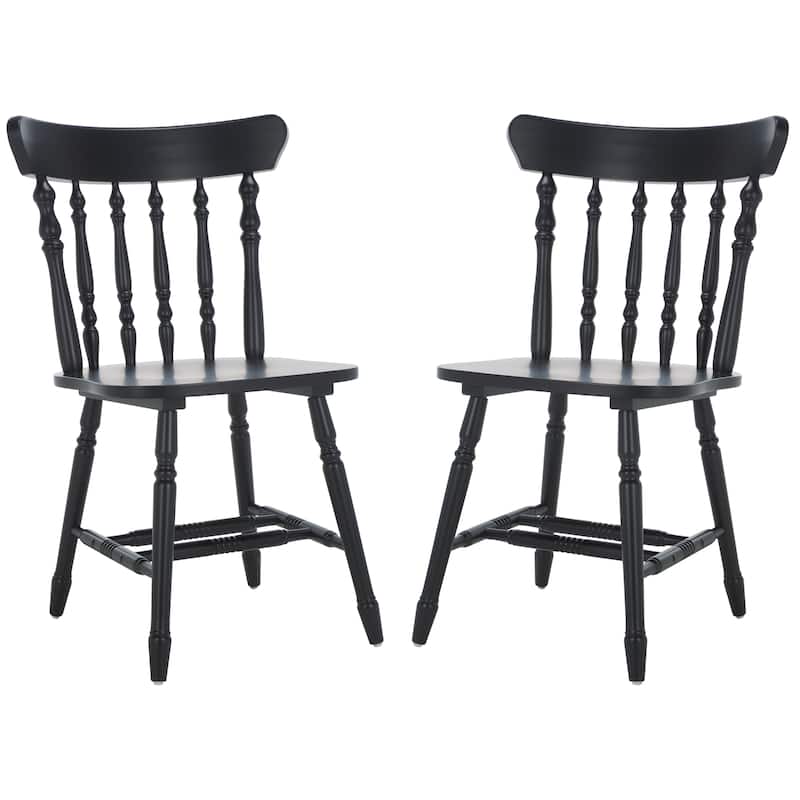 SAFAVIEH HOME Coralyn Caprail Dining Chair (Set of 2) - 17"W x 20"D x 34"H - Matte Black